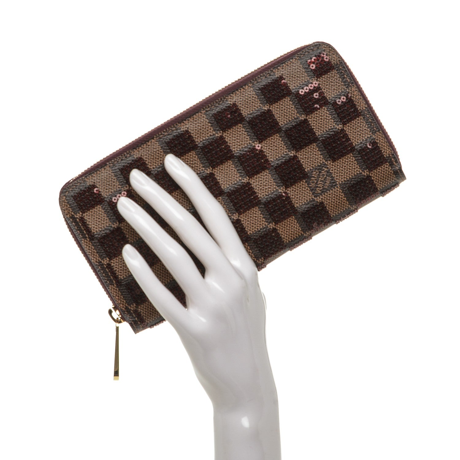 Louis Vuitton Damier Paillettes Zippy Wallet Red 2 of 6