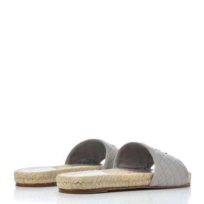 Chanel Lambskin Espadrille Mules 42 Light Grey 4 of 18