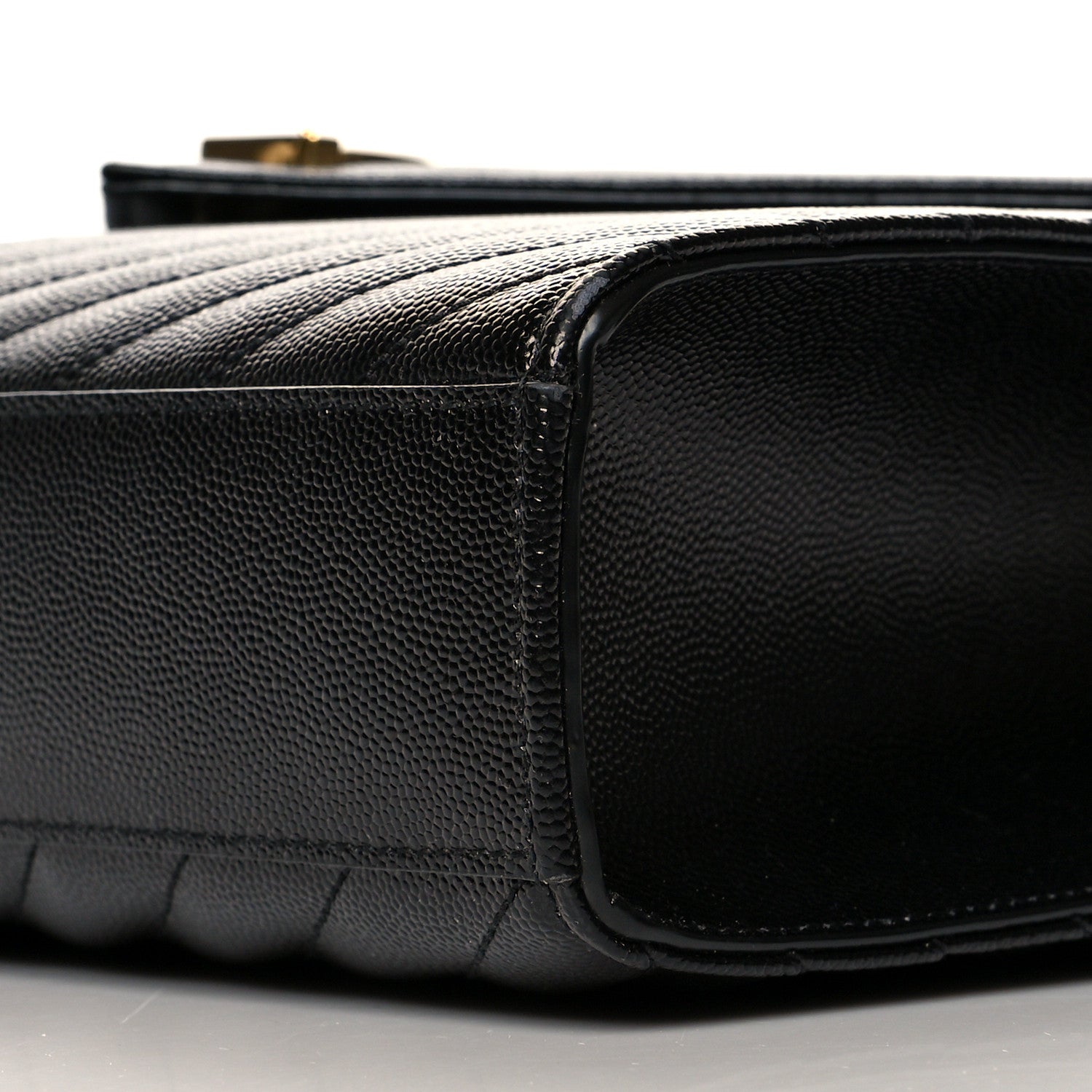 Saint Laurent Grain De Poudre Matelasse Chevron Large Monogram Satchel Black 9 of 9
