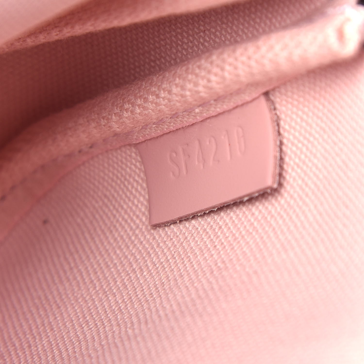 Louis Vuitton Damier Ebene 2020 Christmas Animation Big Wheel Mini Pochette Accessories Rose Ballerine 6 of 9