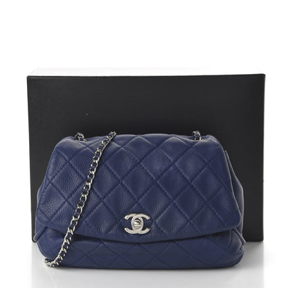 Chanel Calfskin Quilted CC Curvy Flap Blue 11 of 12