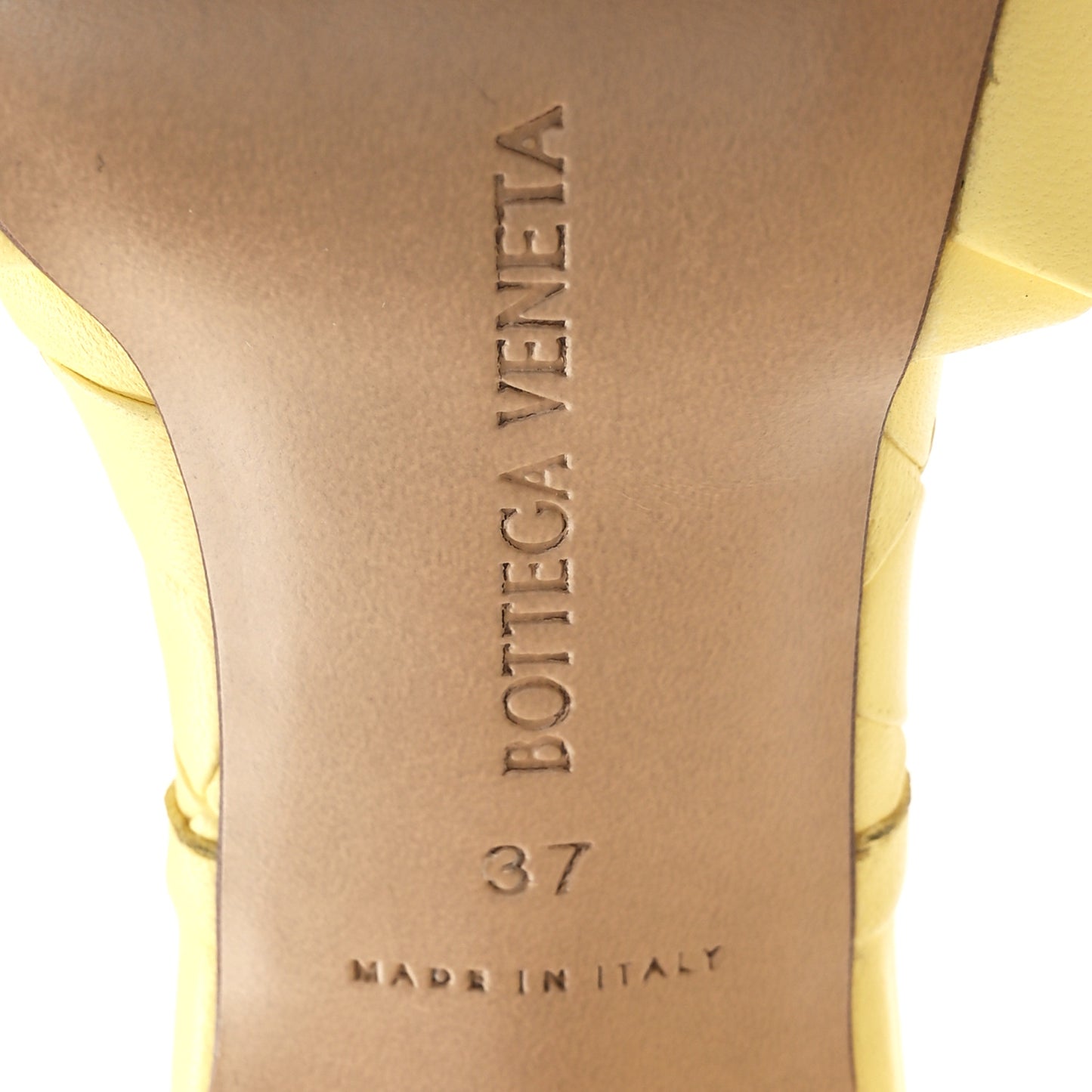 Nappa Maxi Intrecciato Lido 90mm Mule Sandals 37 Lemonade