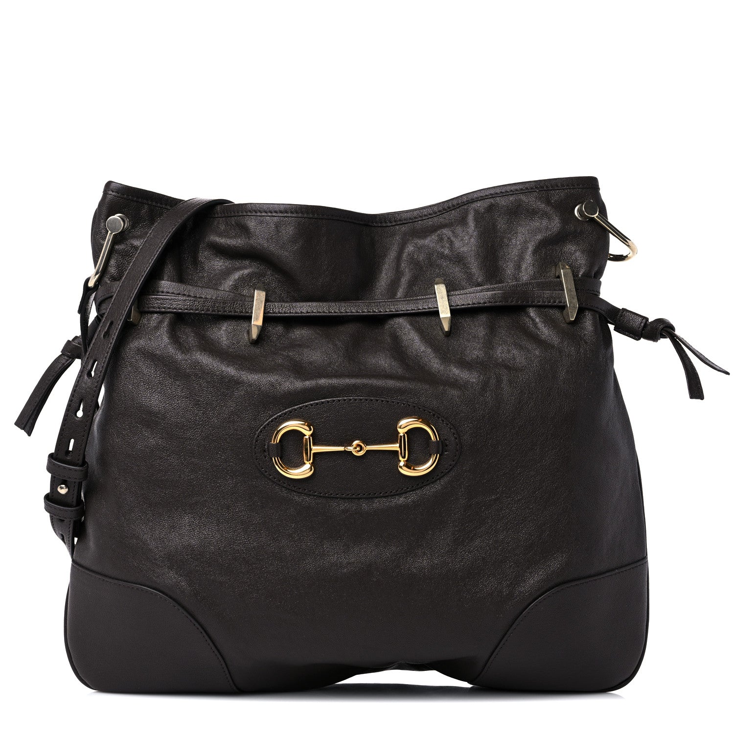 Gucci Sakai Be Green Calfskin Horsebit 1955 Cinch Top Messenger Bag Cocoa 1 of 10