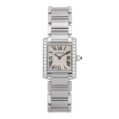 Cartier Stainless Steel Diamond Bezel 20mm Tank Francaise Quartz Watch 1 of 4