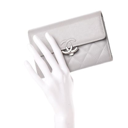 Chanel Lambskin Quilted CC Box Flap Wallet Grey 2 of 23