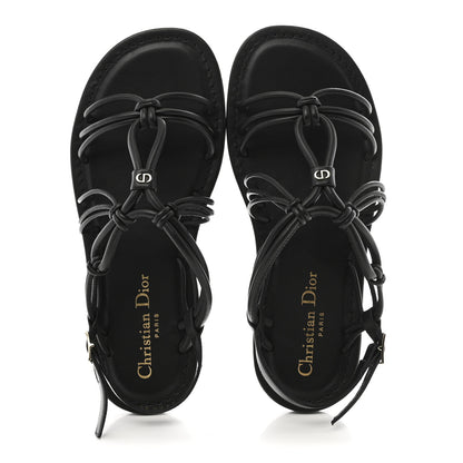 Christian Dior Lambskin Dioriviera D-Sand Sandals 36 Black 2 of 10
