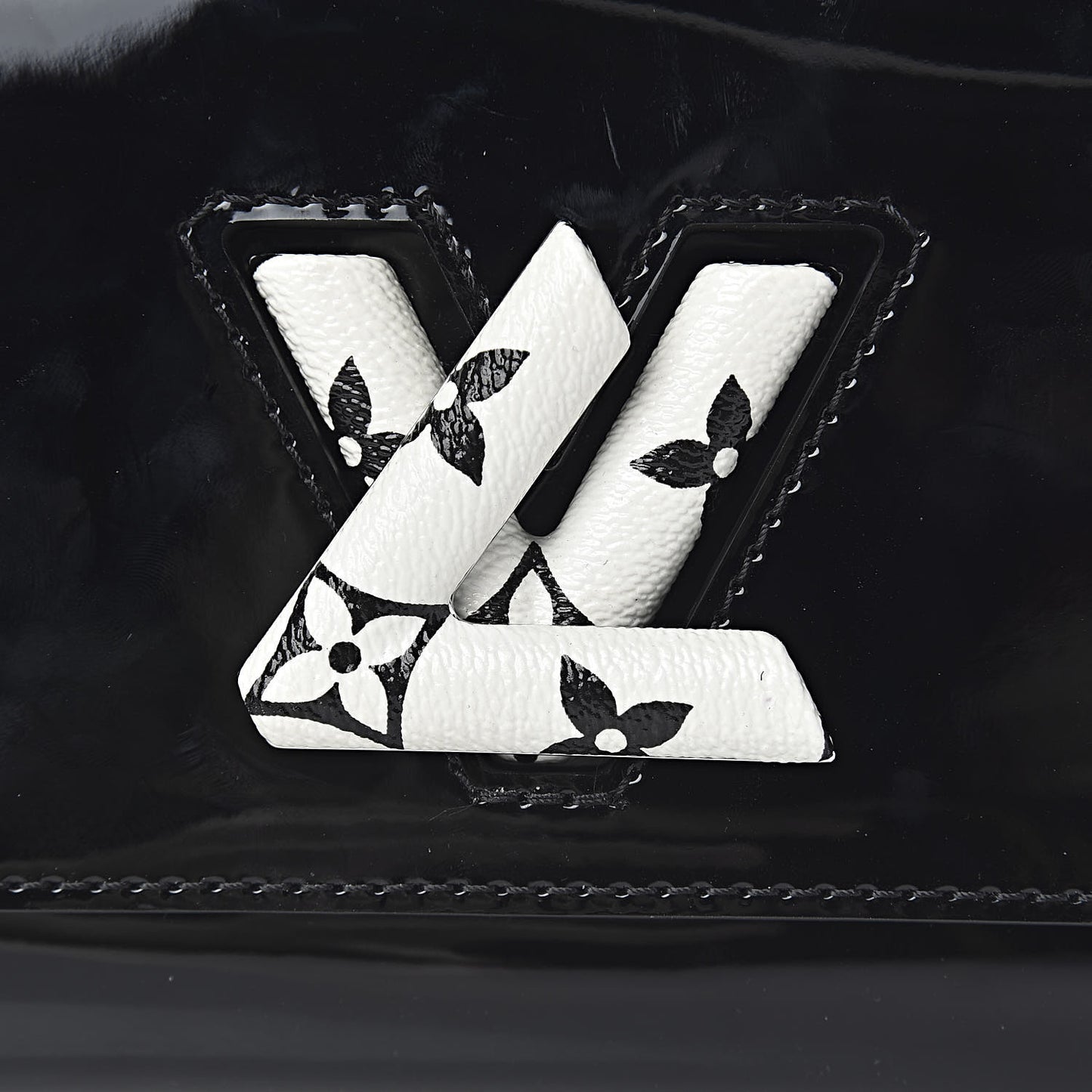 Patent Monogram Twist Shoulder Bag PM Black