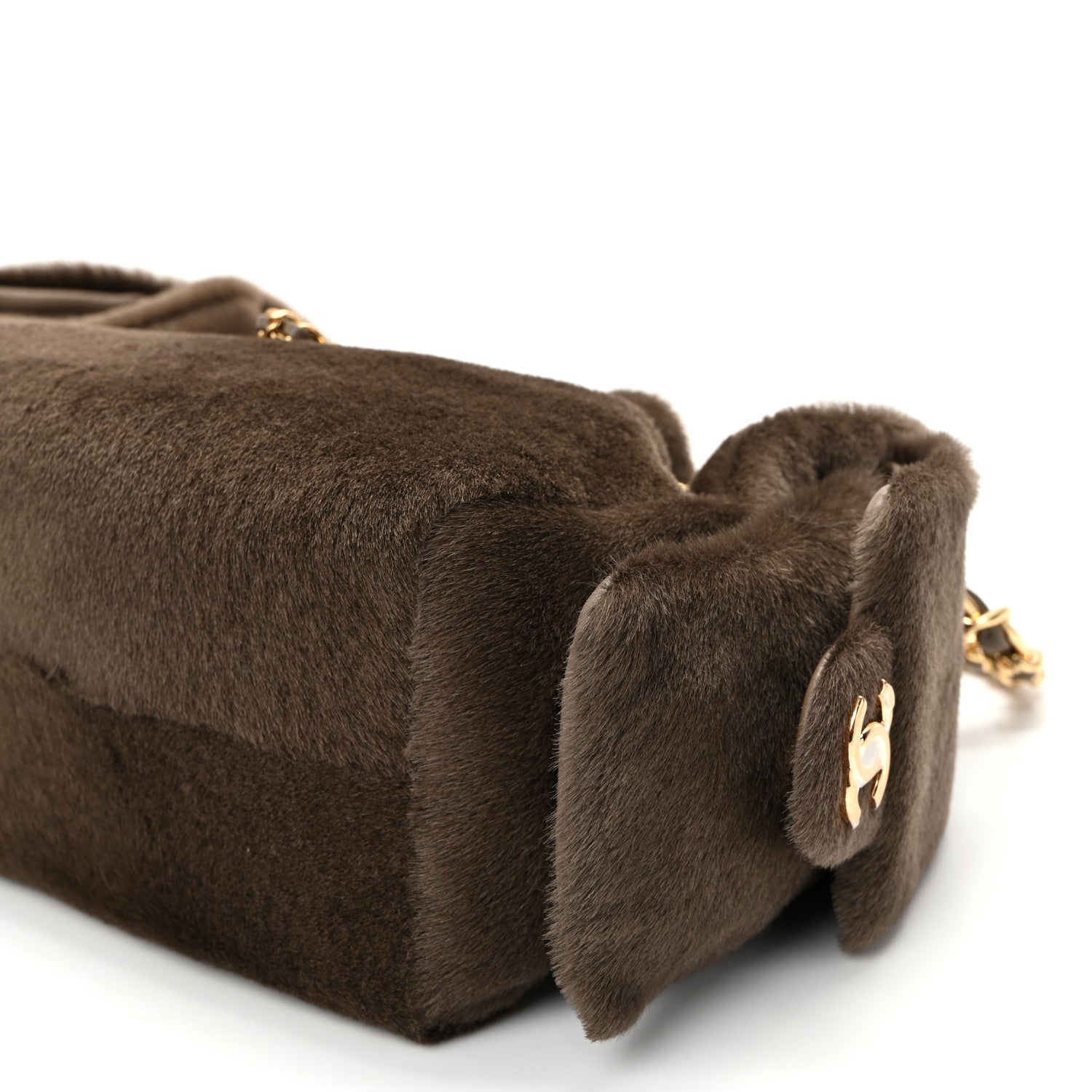 Chanel Pony Hair Mini Chanel 25 Handbag Dark Khaki 17 of 20