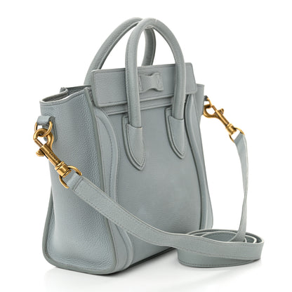 Celine Drummed Calfskin Nano Luggage Almond 3 of 17