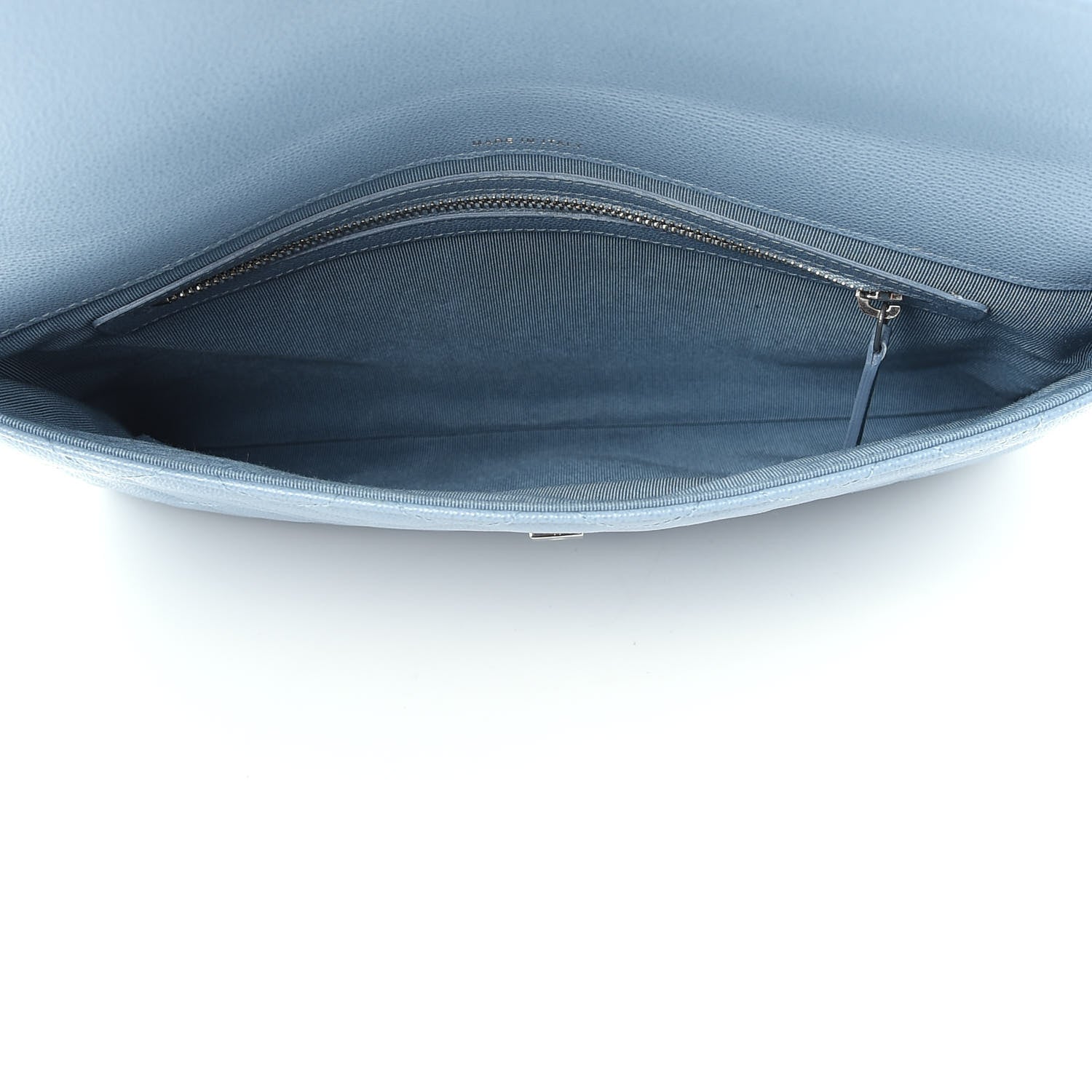 Chanel Grained Calfskin Quilted CC Box Pouch Light Blue 5 of 9