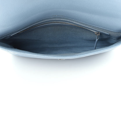 Chanel Grained Calfskin Quilted CC Box Pouch Light Blue 5 of 9