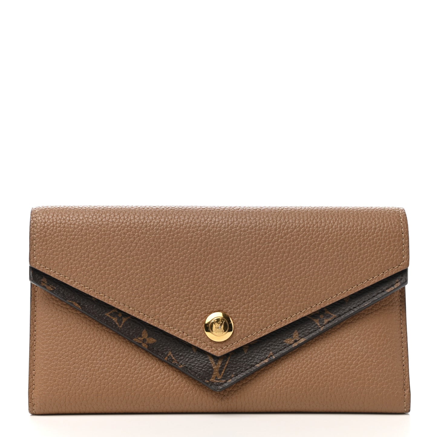 Calfskin Double V Wallet Sesame