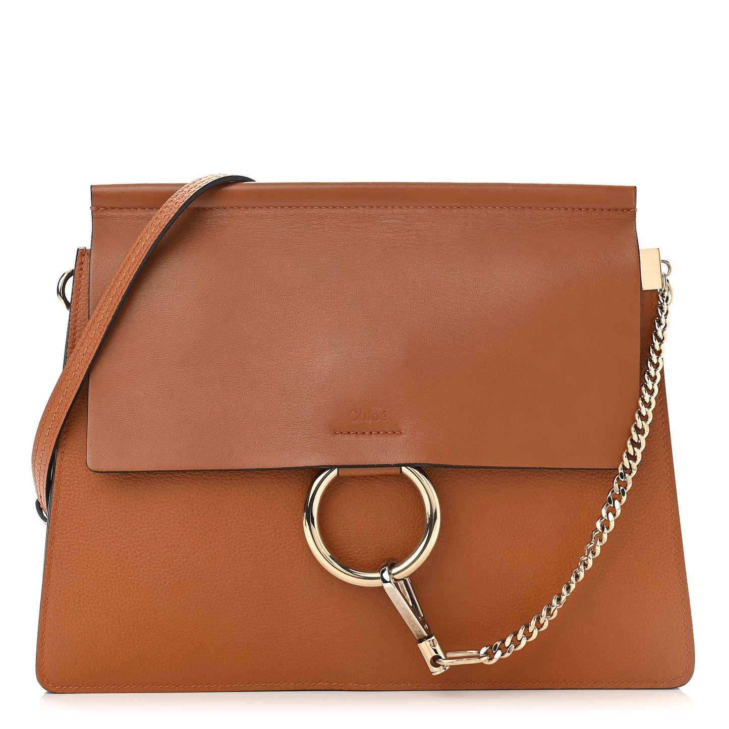 Calfskin Medium Faye Shoulder Bag Caramel