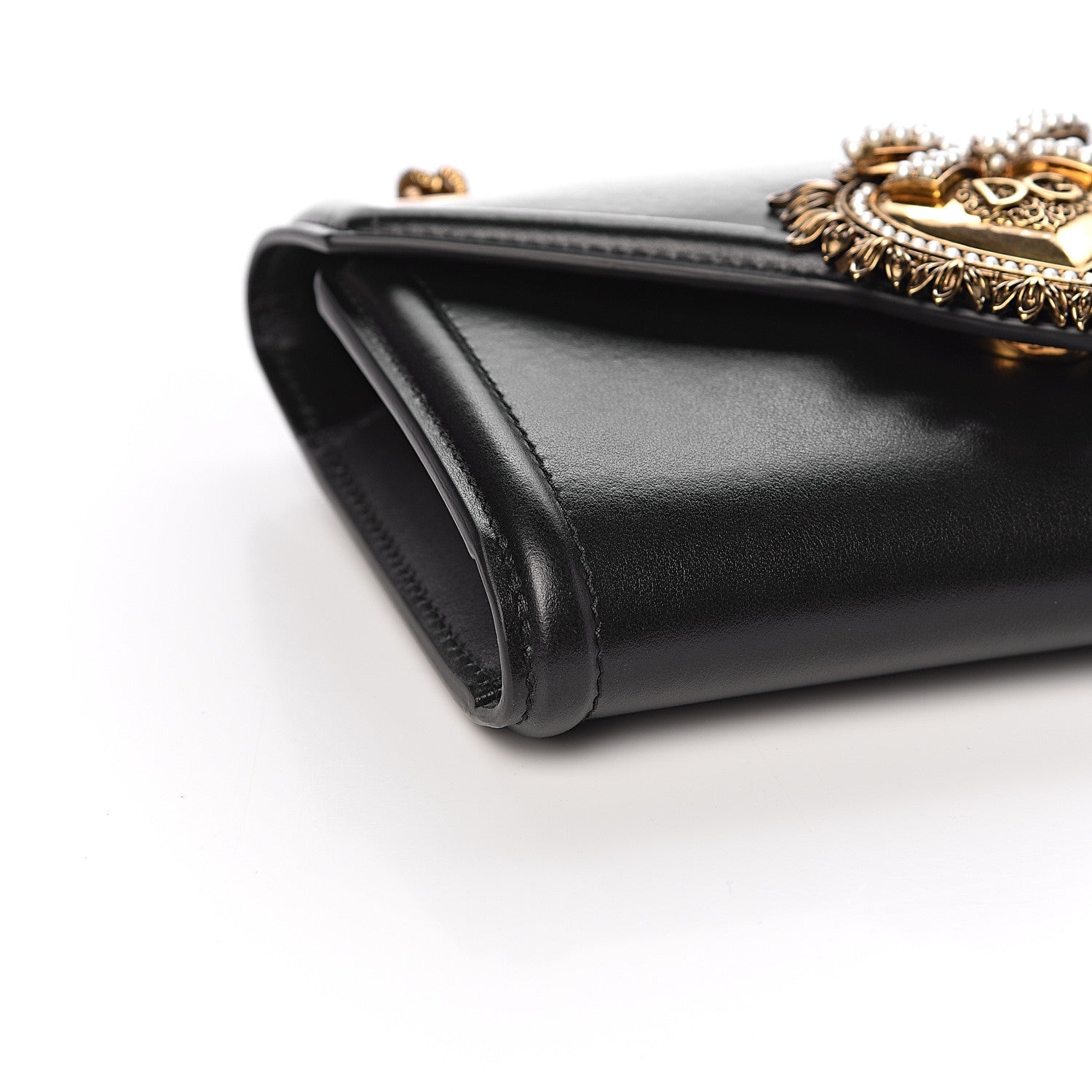 Dolce & Gabbana Smooth Calfskin Mini Devotion Crossbody Bag Black 7 of 10