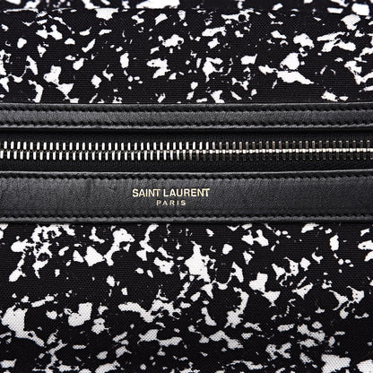 Saint Laurent Printed Canvas Hunting Backpack Black White 10 of 12