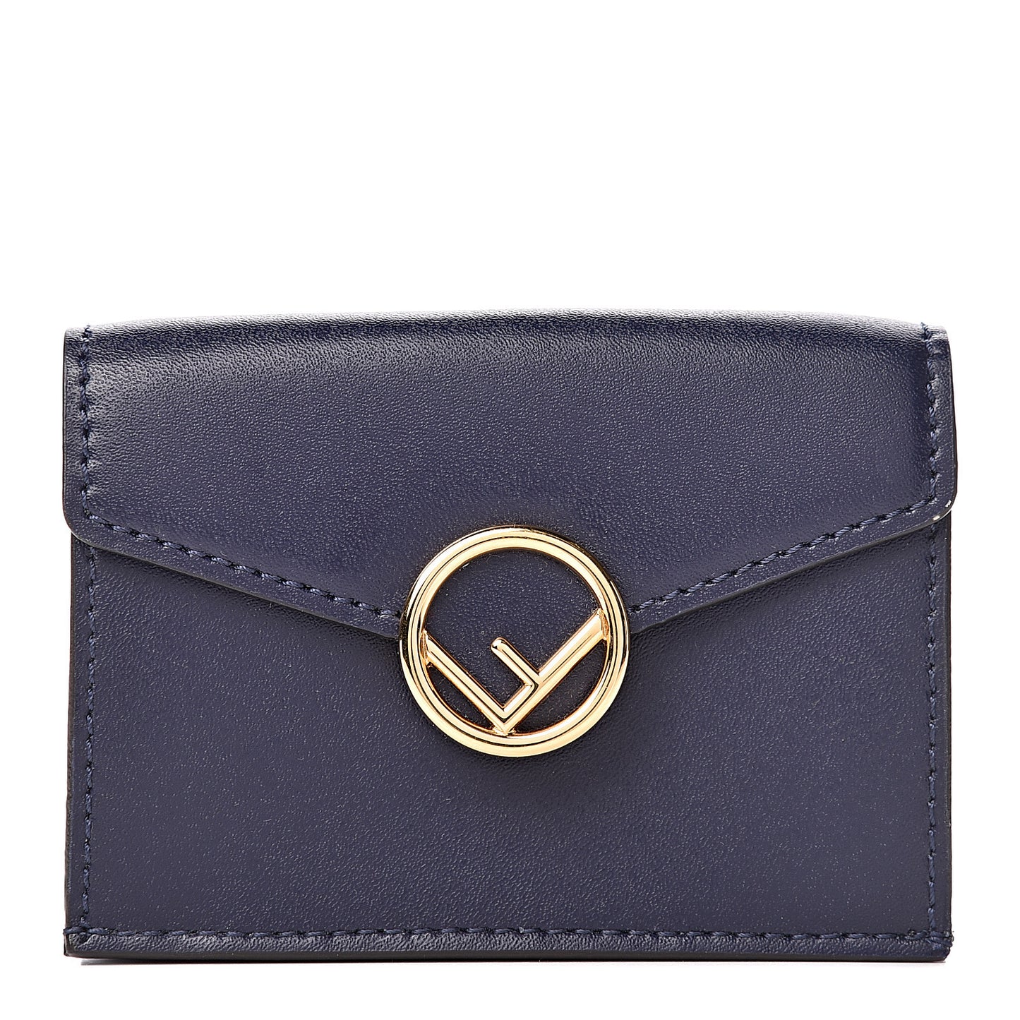 Vitello Liberty Lucido F is Fendi Micro Tri-Fold Envelope Wallet Blueberry