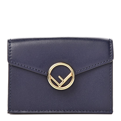Fendi Vitello Liberty Lucido F is Fendi Micro Tri-Fold Envelope Wallet Blueberry 1 of 8
