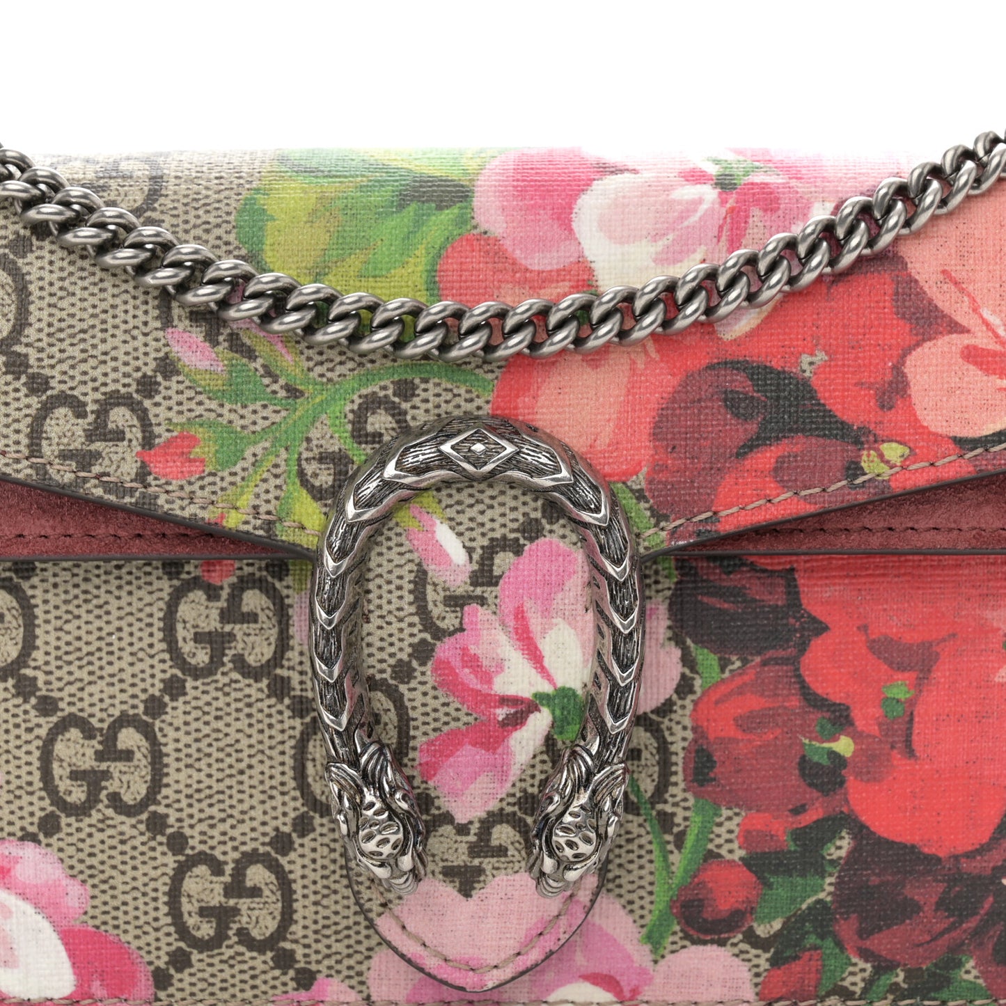 GG Supreme Monogram Blooms Super Mini Dionysus Shoulder Bag Beige Multicolor Dry Rose