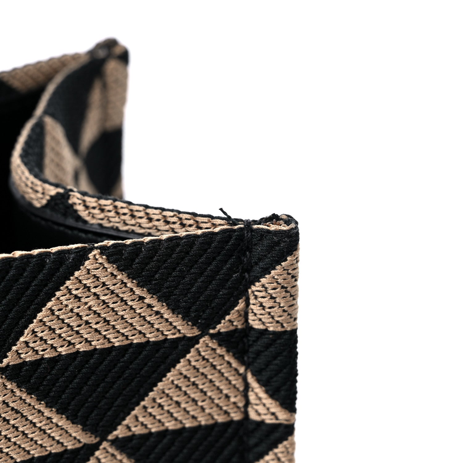 Prada Jacquard Saffiano Triangolo Symbole Embroidered Large Tote Black Corda 10 of 11