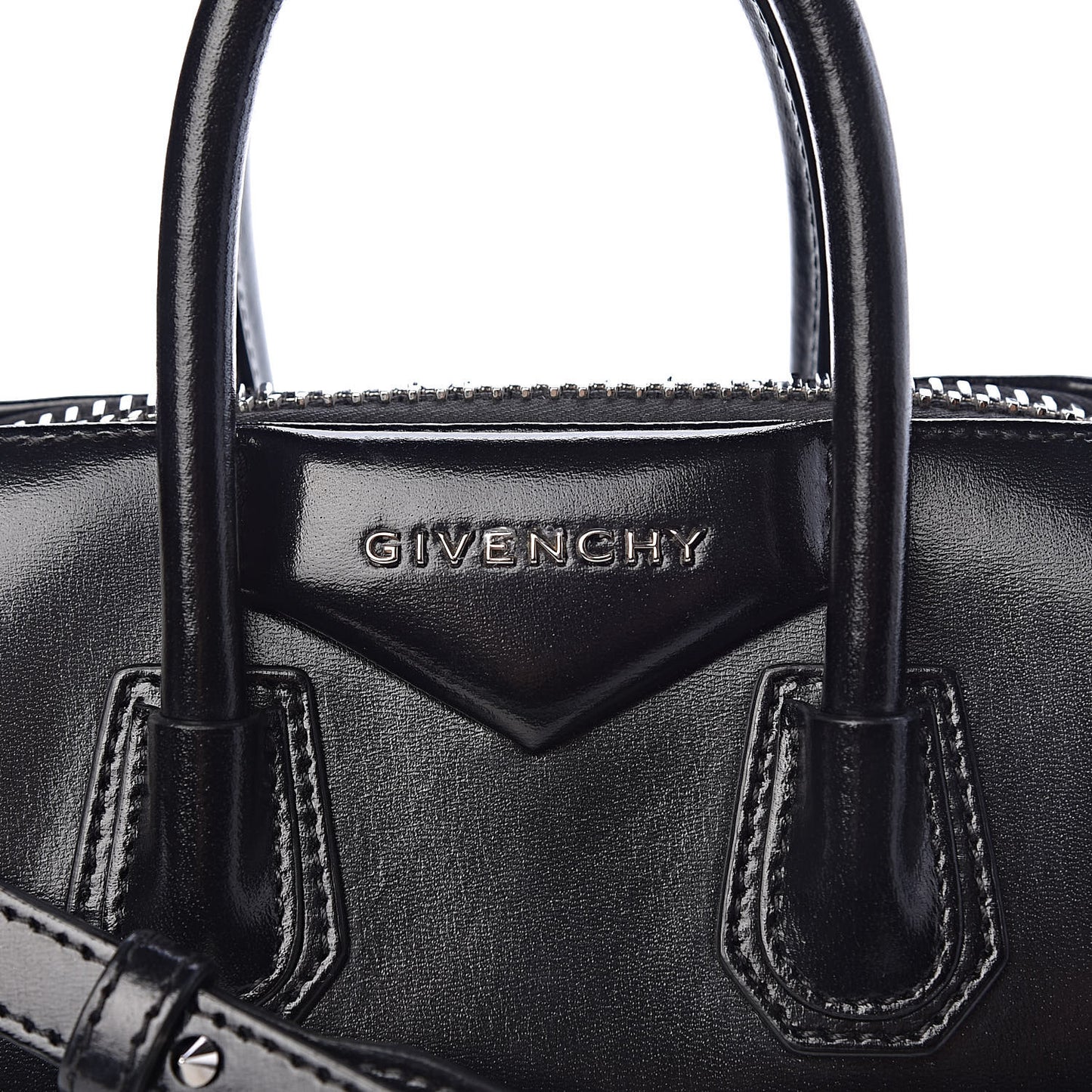 Shiny Lord Calfskin Mini Antigona Black