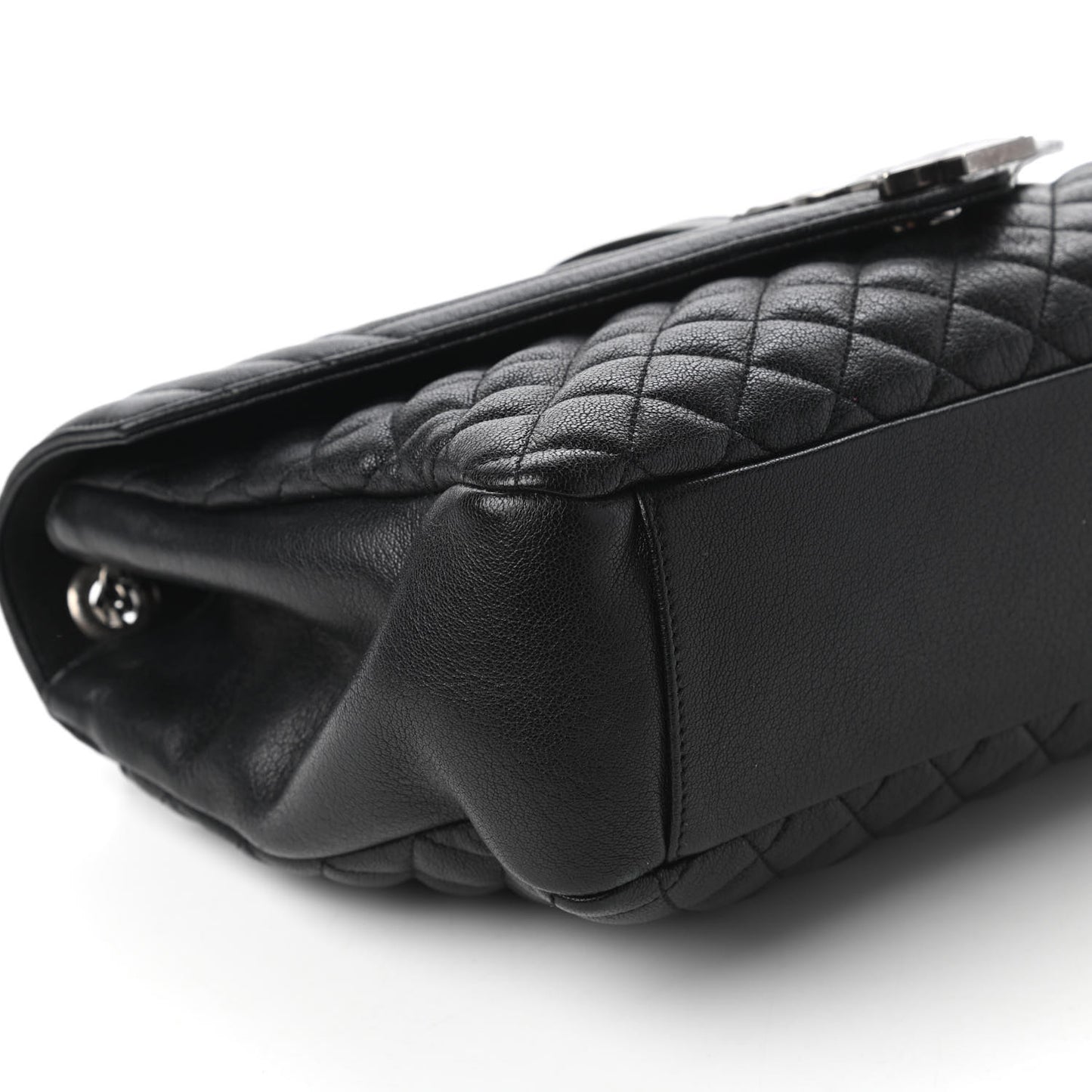 Calfskin Mixed Matelasse Triquilt Large Monogram Satchel Black