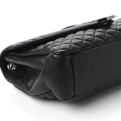Saint Laurent Calfskin Mixed Matelasse Triquilt Large Monogram Satchel Black 6 of 10