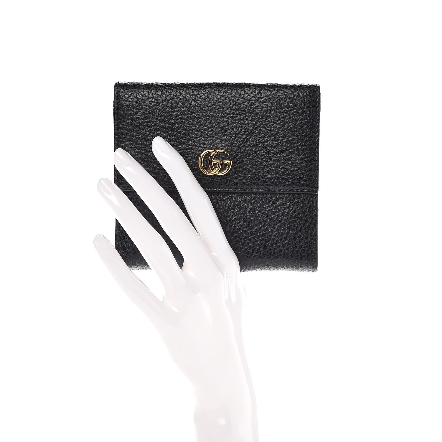 Gucci Dollar Calfskin Double G French Flap Wallet Black 2 of 8