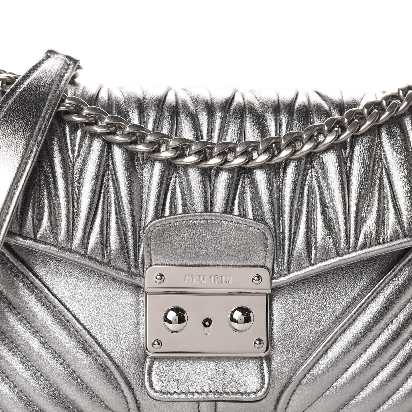 Nappa Matelasse Biker Shoulder Bag Cromo