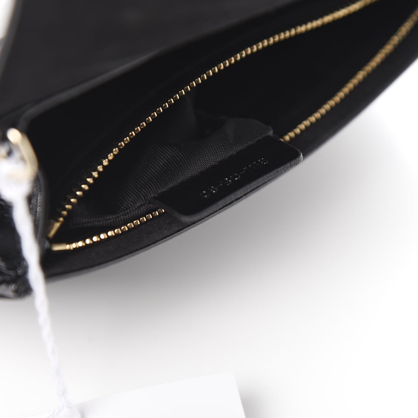 Patent Diorama Wallet on Chain Pouch Black