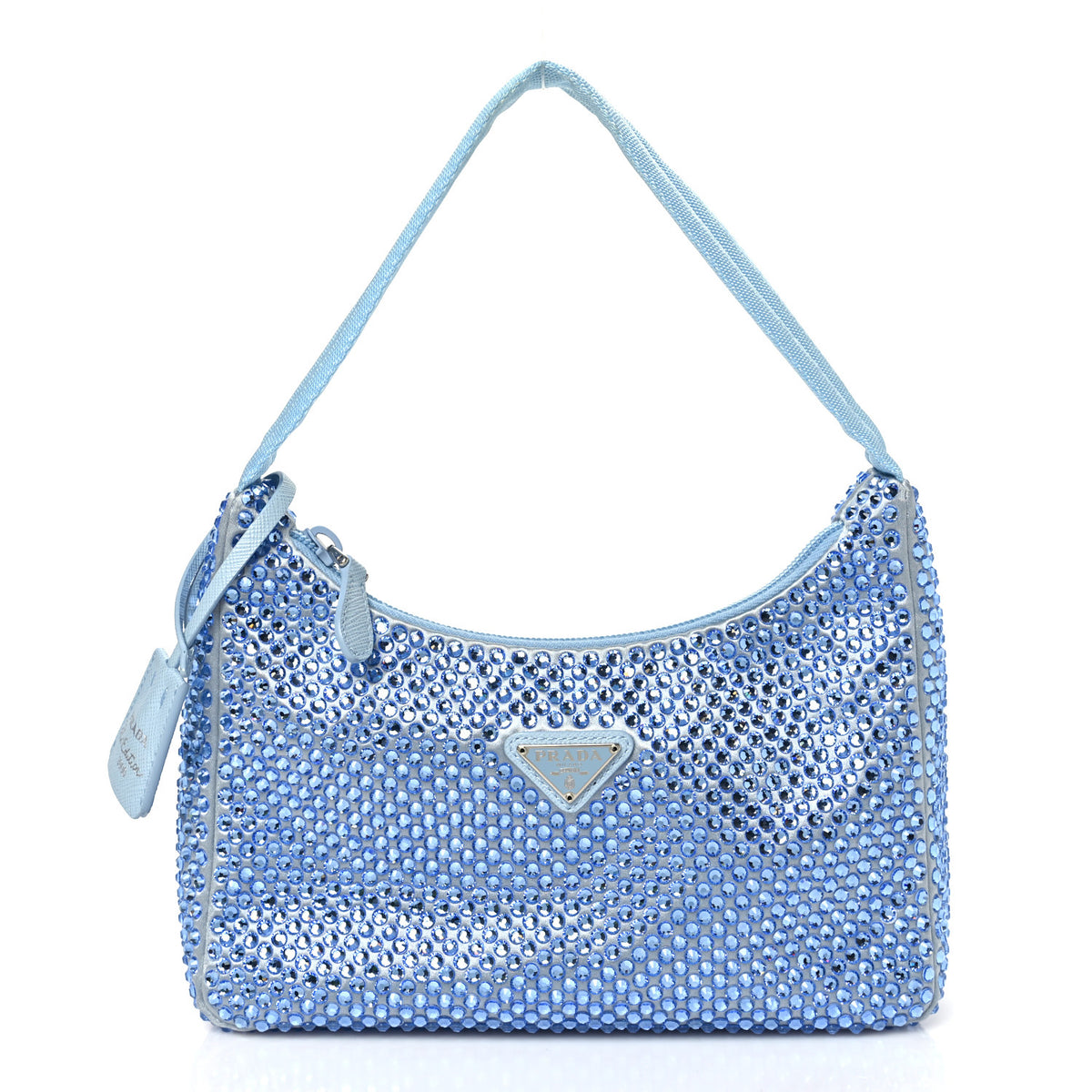 Prada Satin Crystal Mini Re-Edition 2000 Bag Celeste 1 of 10
