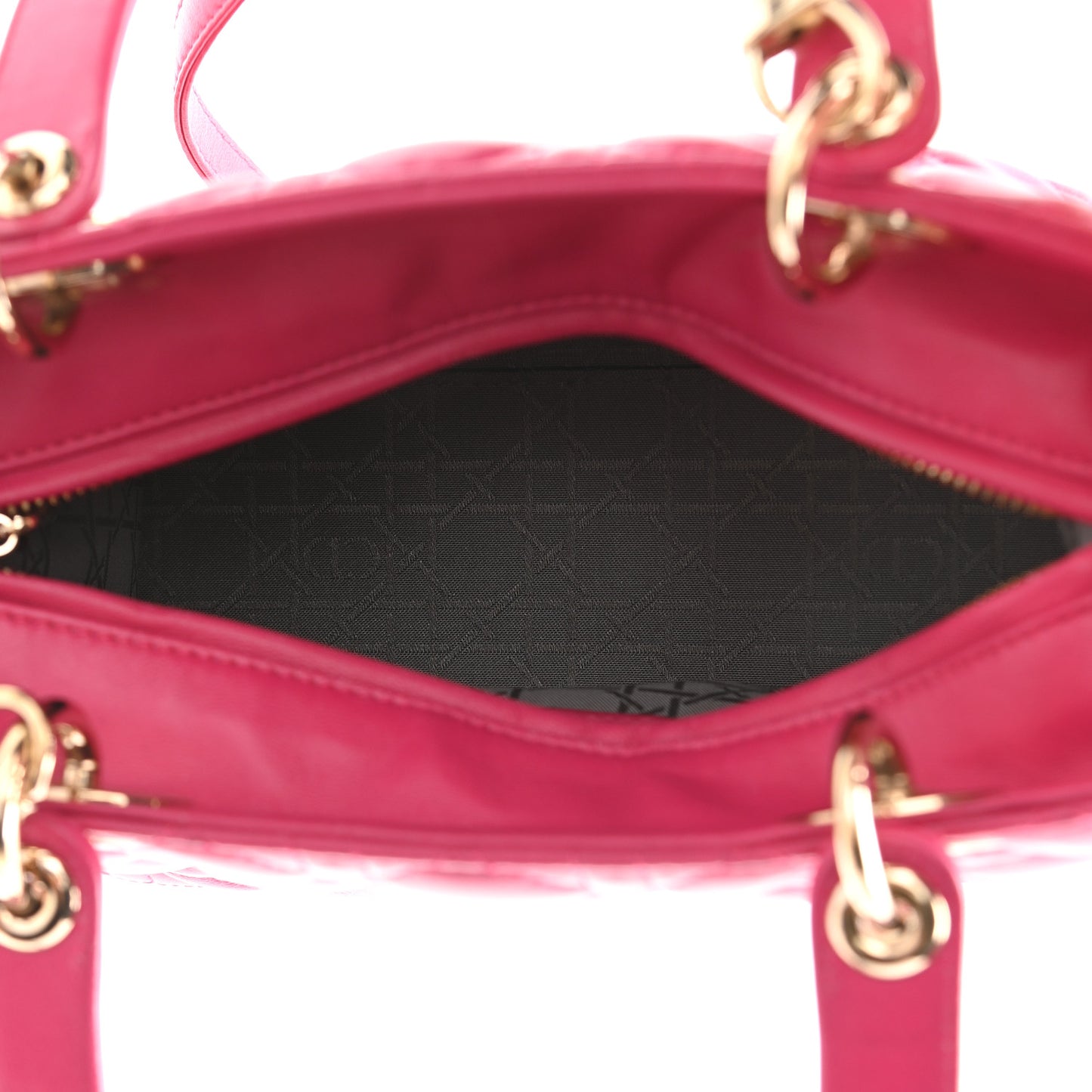 Lambskin Cannage Medium Lady Dior Fuchsia