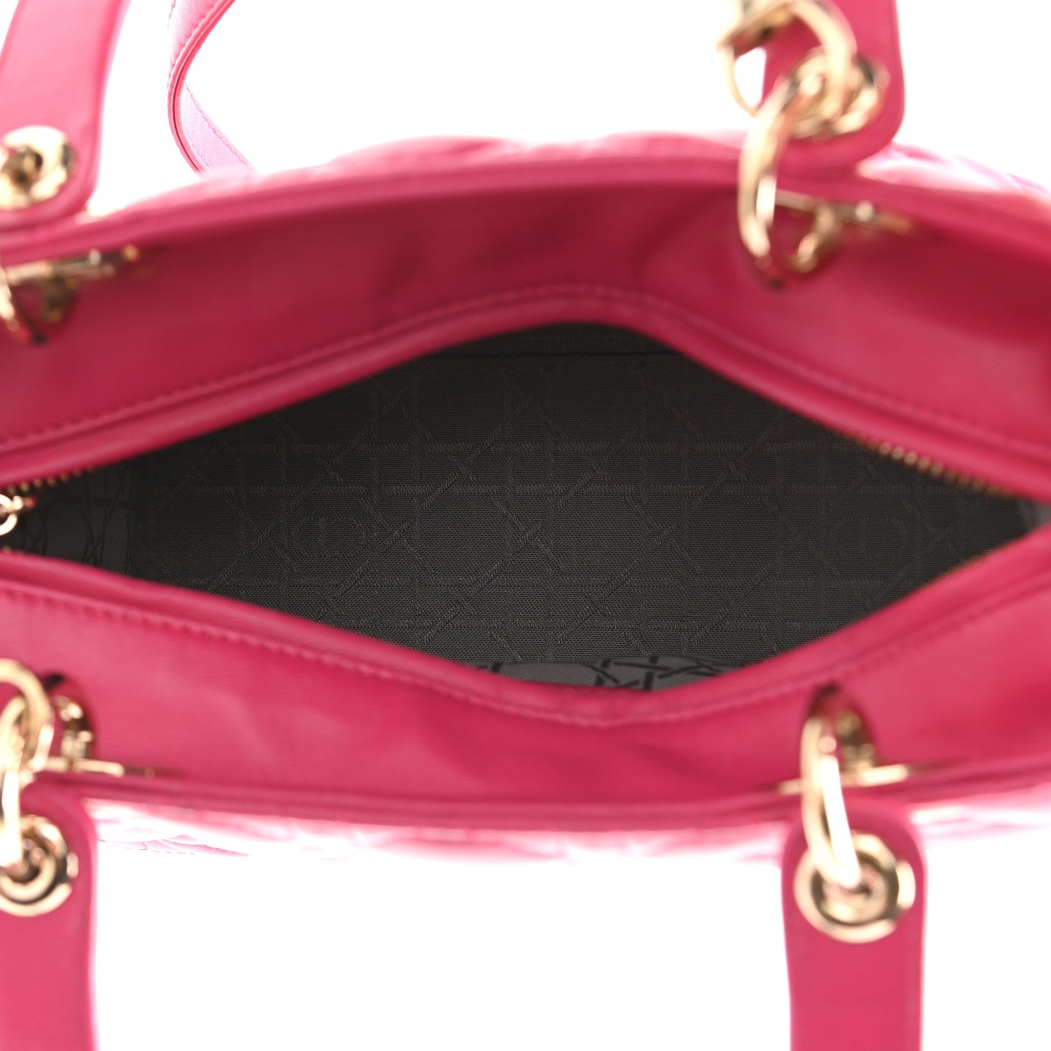 Christian Dior Lambskin Cannage Medium Lady Dior Fuchsia 5 of 9