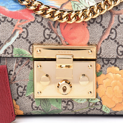 Gucci GG Supreme Monogram Tian Small Padlock Shoulder Bag Beige Multicolor New Acero 8 of 10