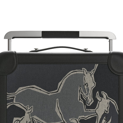 Hermes H Plume Canvas Taurillon Regate La Danse Des Chevaux R.M.S. Trolley Case Luggage Gris Fonce Ecru Black 6 of 8