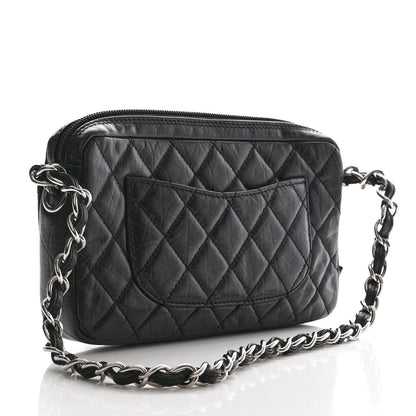 Chanel Aged Calfskin Quilted Cotton Club Pochette Black 3 of 12