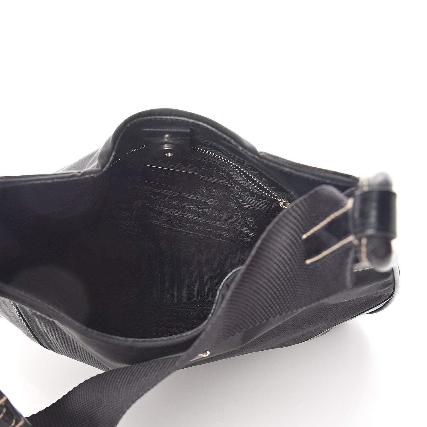 Prada Tessuto Light Nylon Shoulder Bag Black 4 of 8