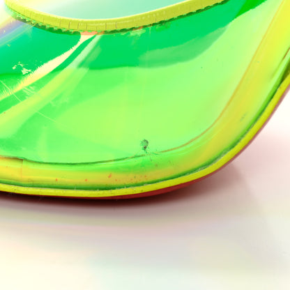 Christian Louboutin PVC Just Arch 100 Slide Sandals 36 Neon Yellow 10 of 18