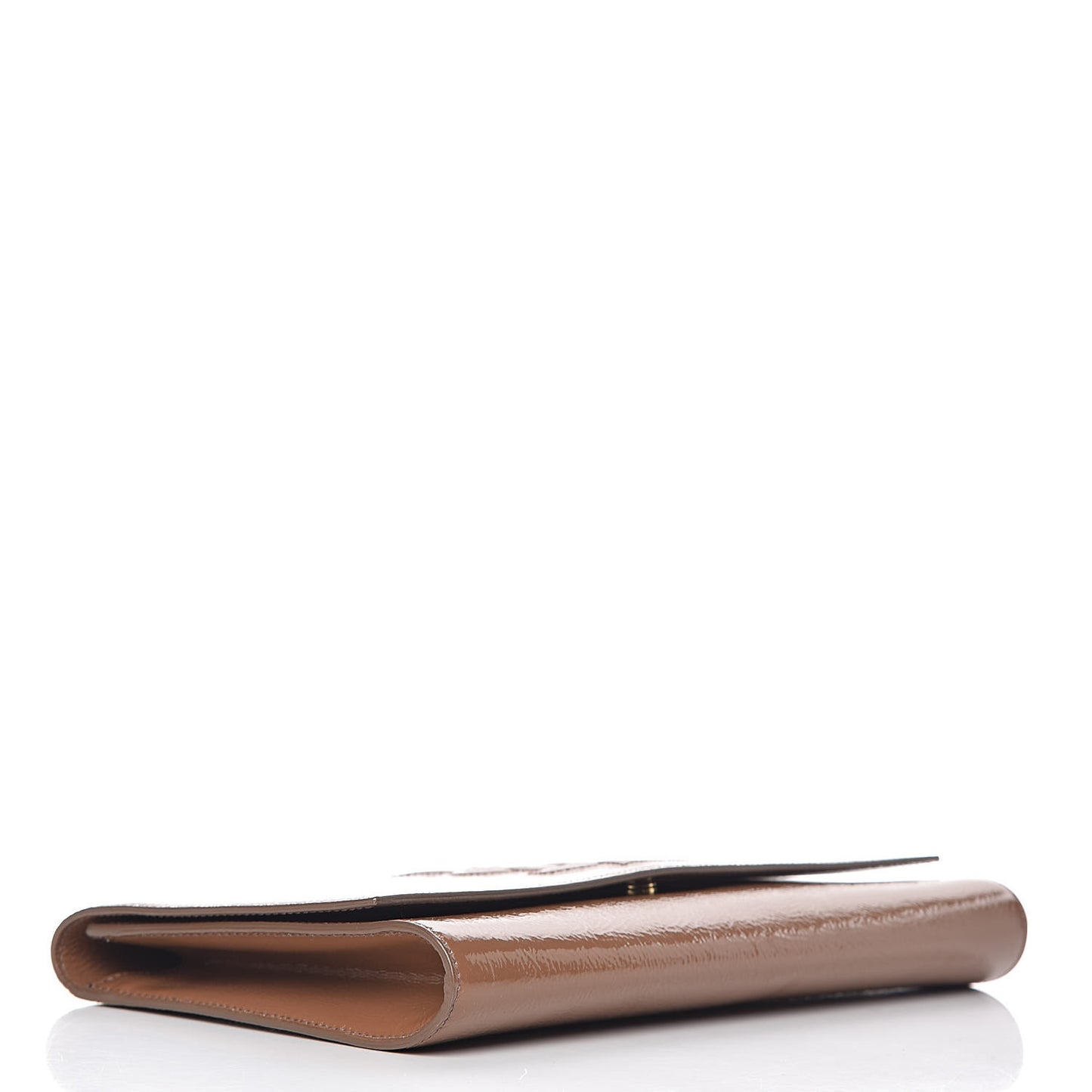 Textured Patent Calfskin Monogram Large Belle De Jour Clutch Nude