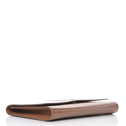Saint Laurent Textured Patent Calfskin Monogram Large Belle De Jour Clutch Nude 4 of 11