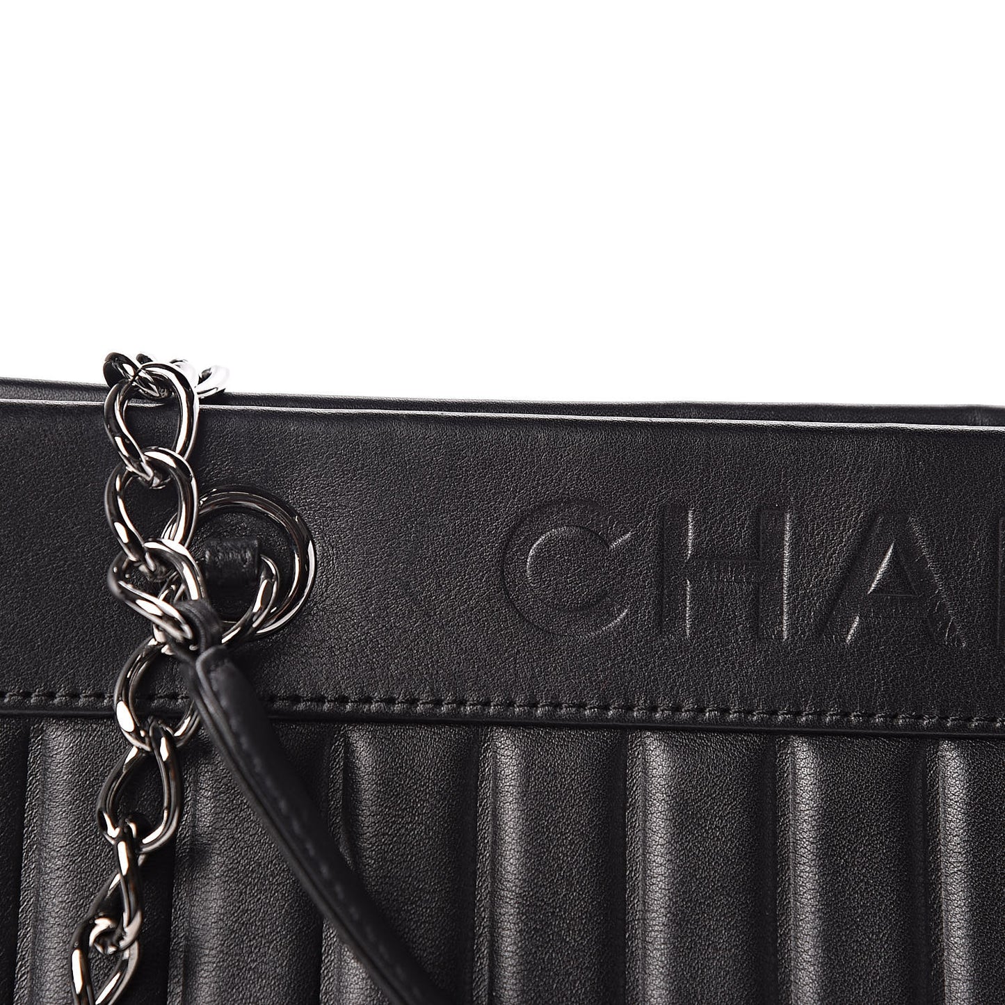 Calfskin Vertical Quilted Lax East West Shoulder Bag Black