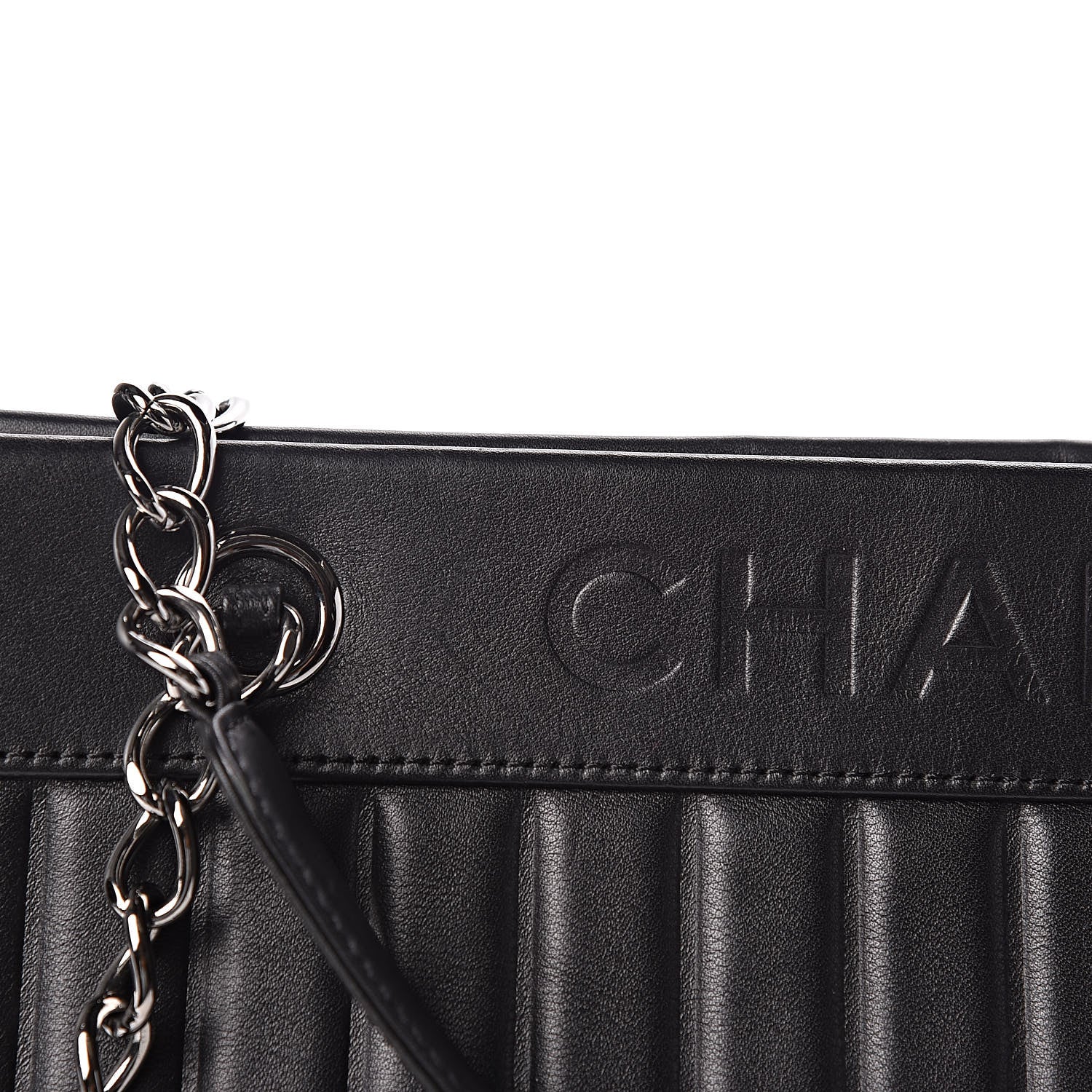 Chanel Calfskin Vertical Quilted Lax East West Shoulder Bag Black 12 of 12