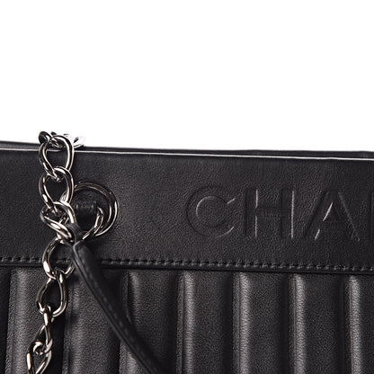 Chanel Calfskin Vertical Quilted Lax East West Shoulder Bag Black 12 of 12