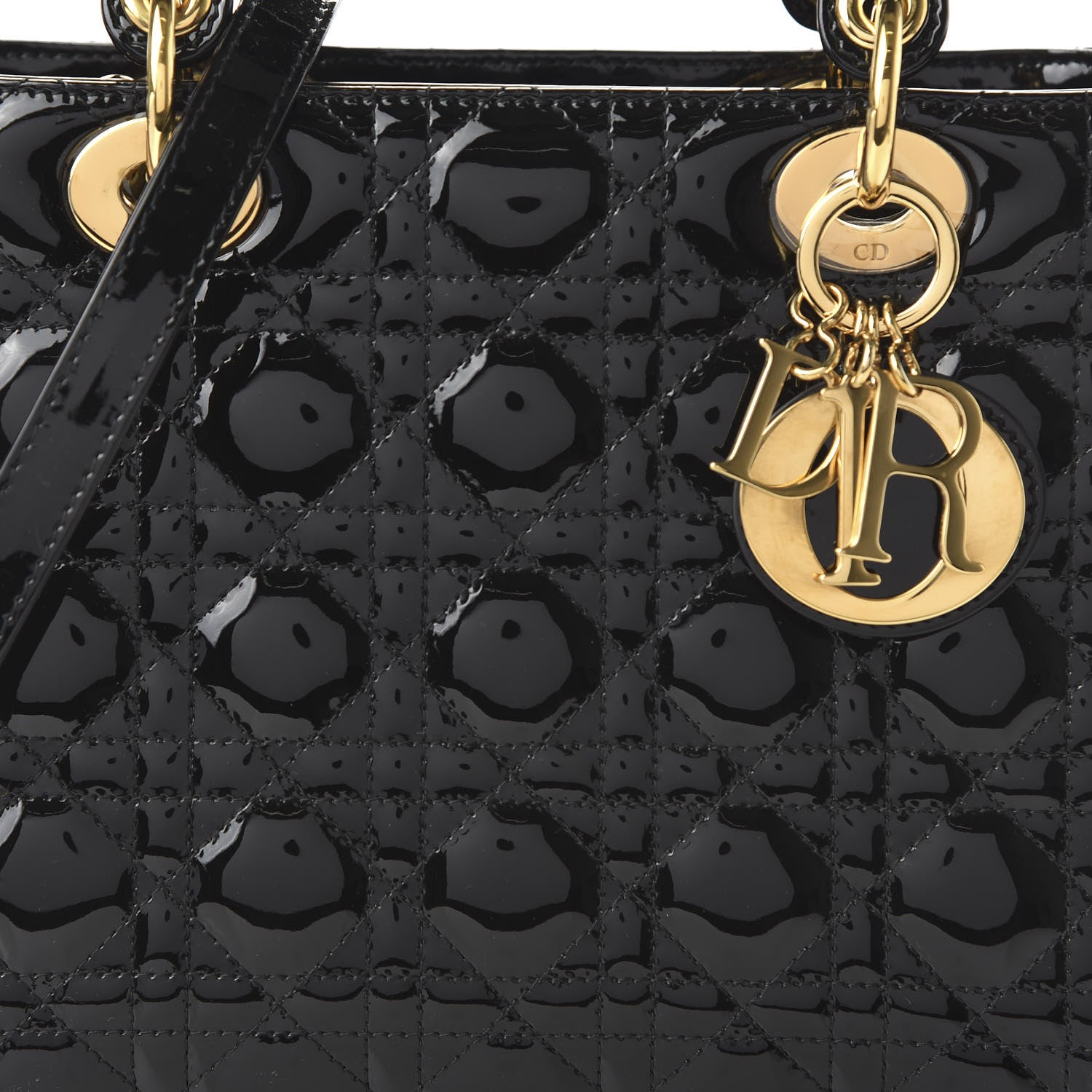 Christian Dior Patent Cannage Medium Lady Dior Black 10 of 11