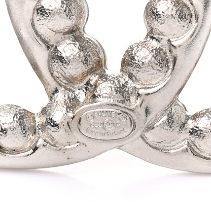 Chanel Pearl Crystal CC Brooch Silver 4 of 5