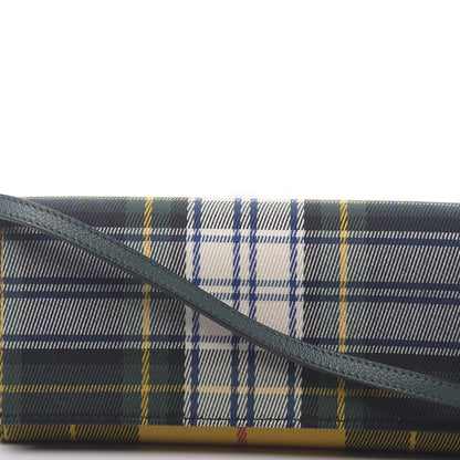 Burberry Canvas Tartan Check Mix Henley Wallet on Chain Green Multicolor 9 of 11
