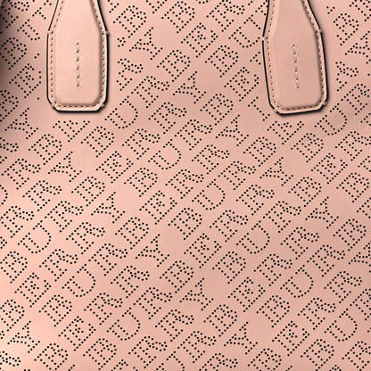 Burberry Calfskin Perforated Medium Banner Tote Chalk Pale Pink 8 of 10