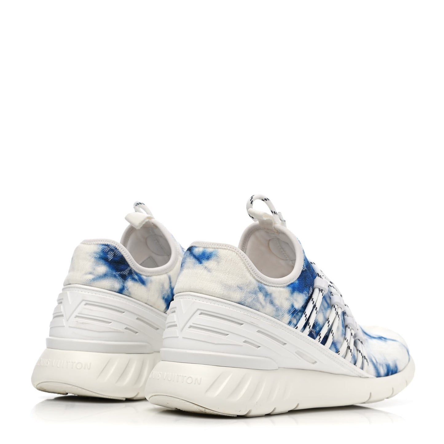 Denim Rubber Monogram Tie Dye Fastlane Low Sneakers 7 Marine