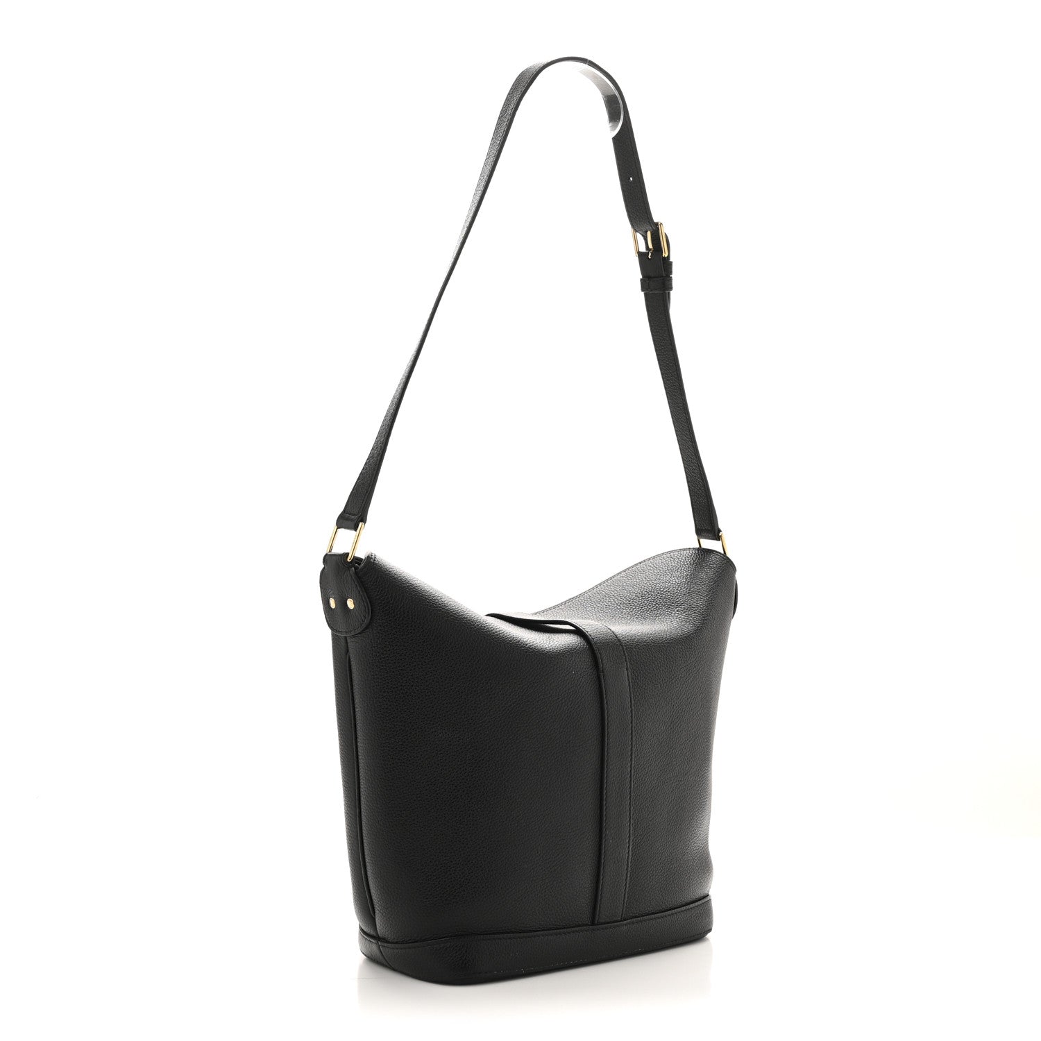 Celine Soft Grained Calfskin Medium Bucket Bag Black 3 of 13