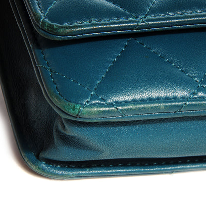 Chanel Lambskin Quilted Wallet On Chain WOC Turquoise 5 of 8