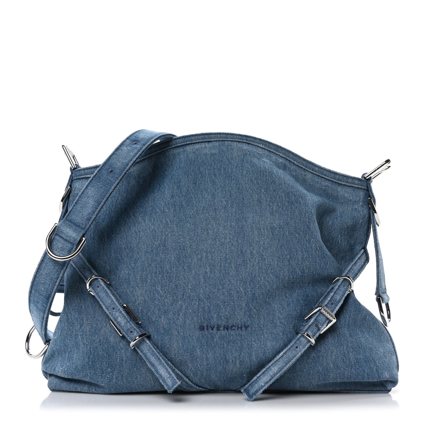 Washed Denim Medium Voyou Bag Medium Blue